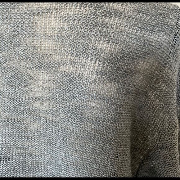TopShop Gray metallic knitted short sleeve top, 8 - Picture 8 of 12